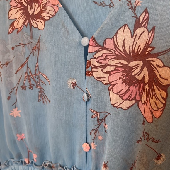 Versona Blue Floral Dress - Picture 3 of 9